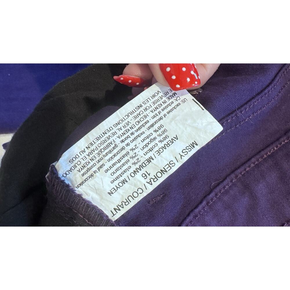 Gloria Vanderbilt Slimming Stretch Jeans Womens Size 16 Rail Straight Purple New - Picture 7 of 8